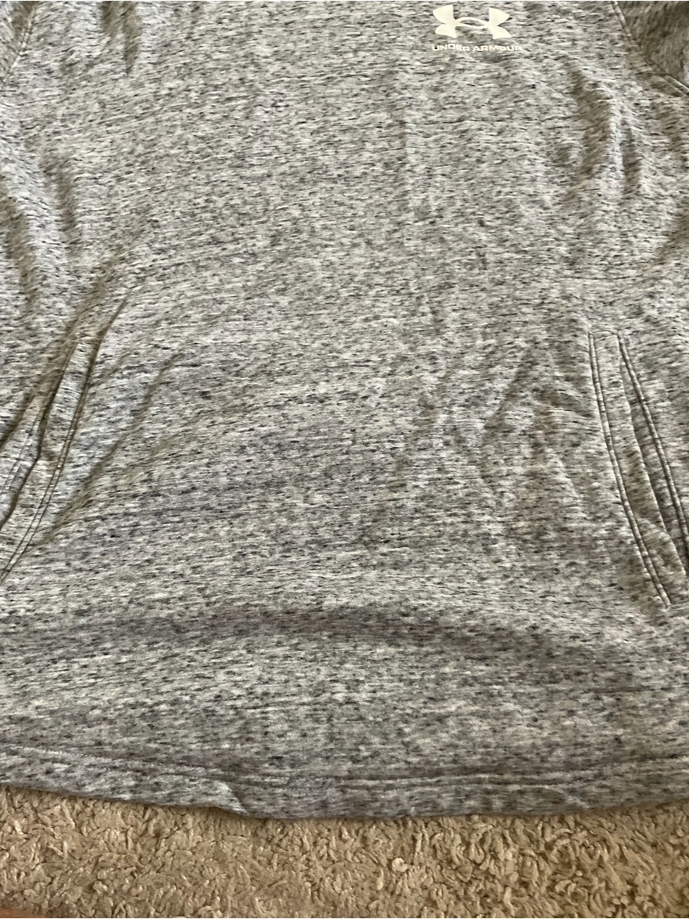 Men’s XL used as is UA Under armour grey terry short sleeve hoodie - Picture 4 of 5